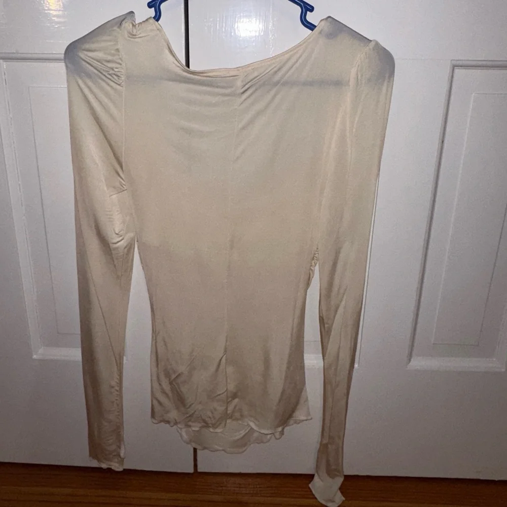 Free People Intimately Cream Ruffle Shirt - Picture 7 of 9